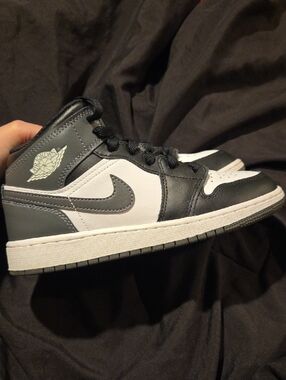 Jordan Kids' Black White Gray Sneakers